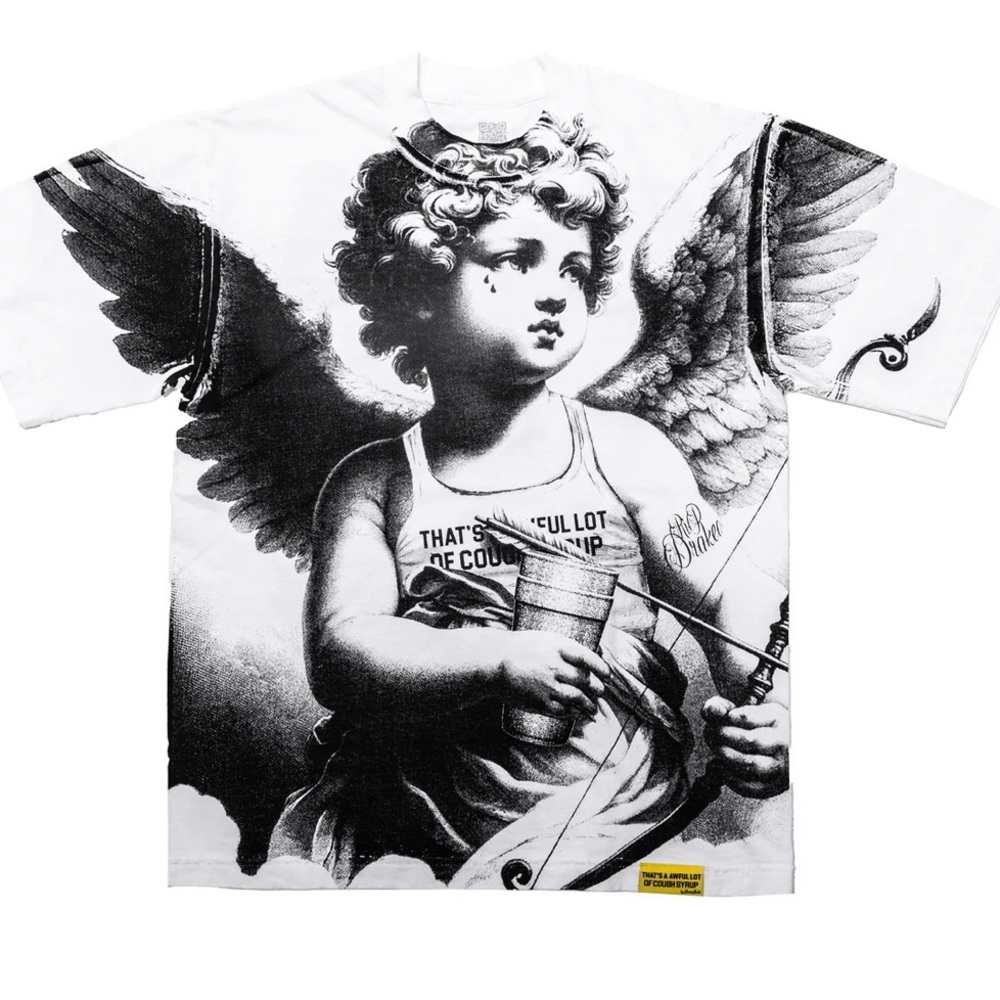 Men's Angel Graphic T-Shirt - Black & White